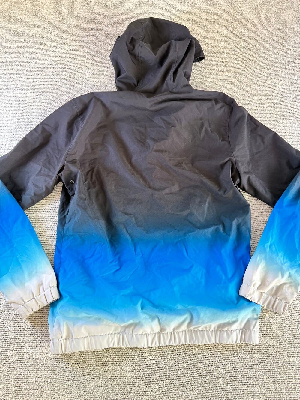 Hollister Men's XS Epic Flex Ombré Hooded Windbreaker Jacket Blue Black